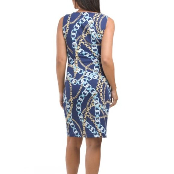 NWT J. McLaughlin Sage Chain Print Dress M MSRP $228 - Picture 4 of 9